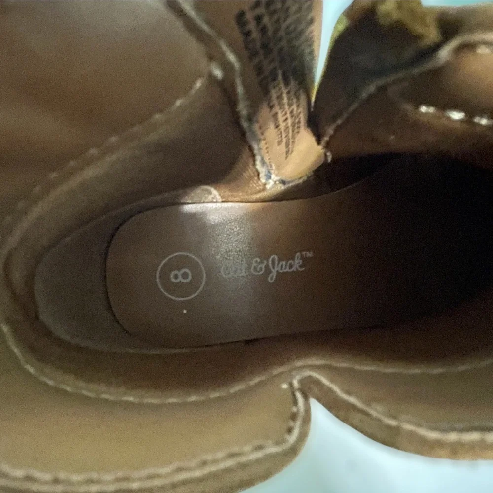 Cat and Jack Girls Brown Ankle Boots with Zipper - Picture 8 of 10